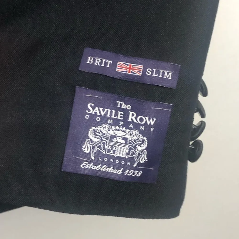 Savile Row Company Jacket Black Savoy Slim Fit Size 38S